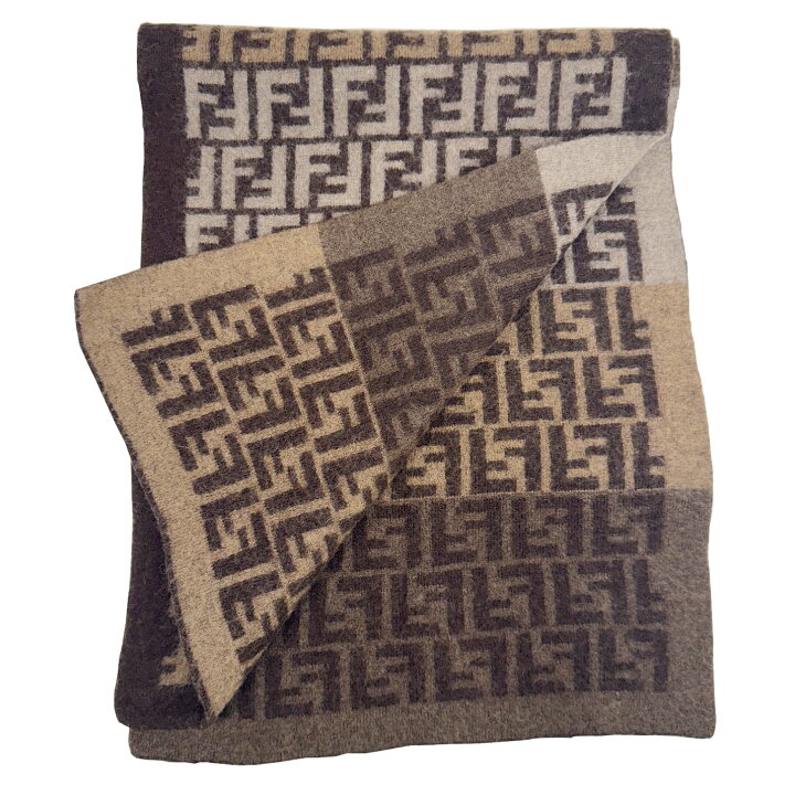 楽天市場】【中古】FENDI フェンディ ズッカ柄 FFロゴ マフラー ロゴ  