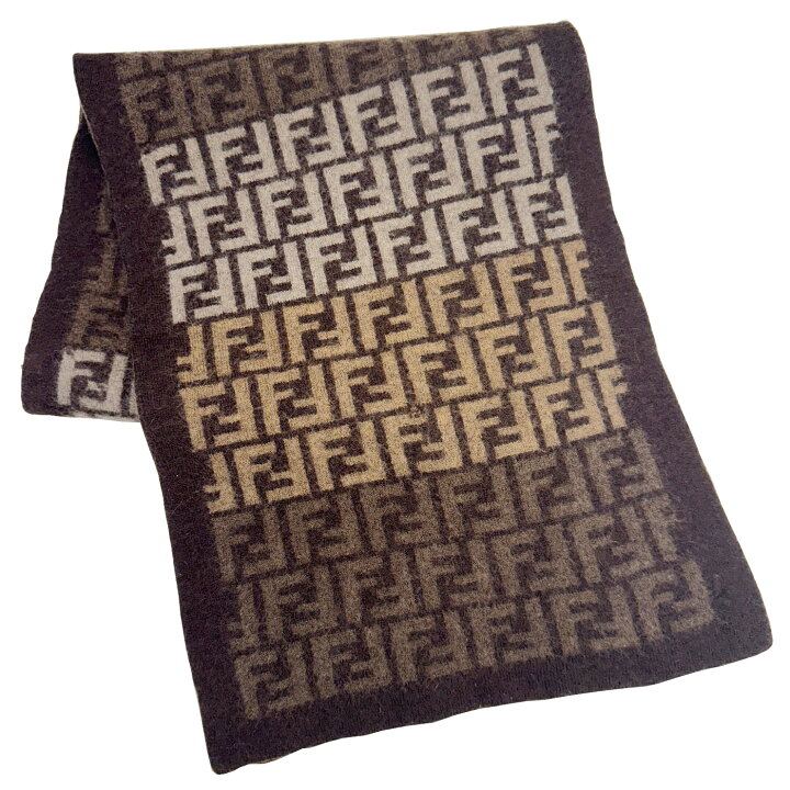 楽天市場】【中古】FENDI フェンディ ズッカ柄 FFロゴ マフラー ロゴ  
