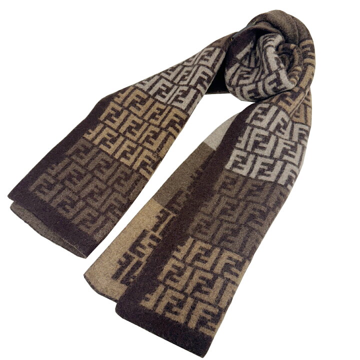 楽天市場】【中古】FENDI フェンディ ズッカ柄 FFロゴ マフラー ロゴ  