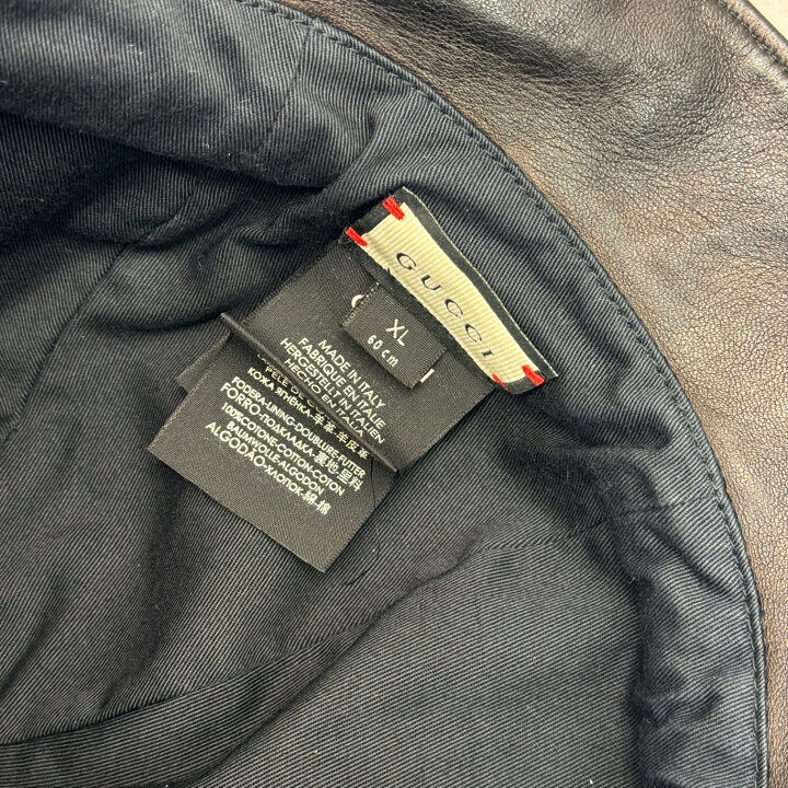 楽天市場】【中古】GUCCI グッチ バケットハット ハット 帽子 レザー 