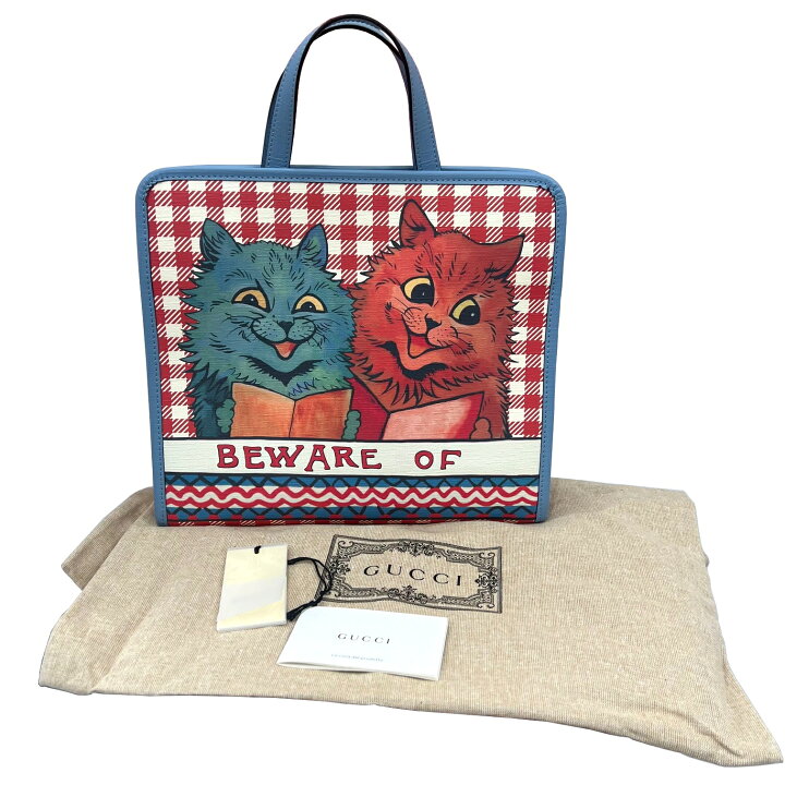 楽天市場】【中古】GUCCI グッチ キャットプリント トートバッグ 