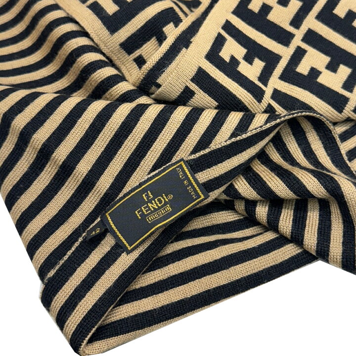 楽天市場】【中古】FENDI フェンディ ズッカ柄 FFロゴ マフラー ロゴ 