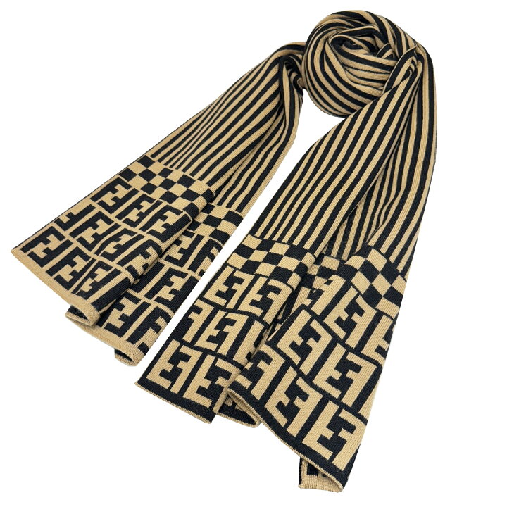 楽天市場】【中古】FENDI フェンディ ズッカ柄 FFロゴ マフラー ロゴ  