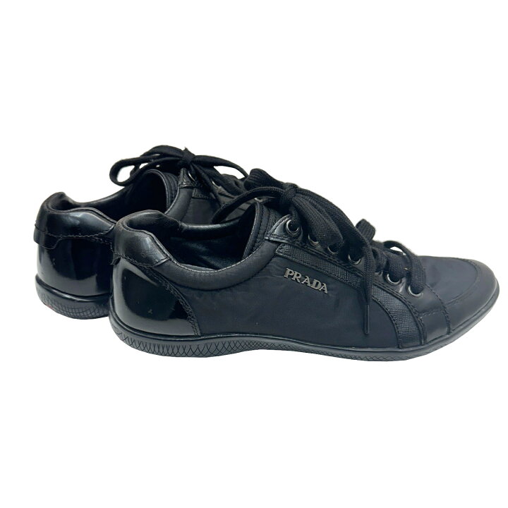 楽天市場】【中古】PRADA プラダ スニーカー ロゴ ナイロン レザー  