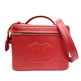 【中古】CHANEL シャネル ココマーク 2WAYバニティ キャビアスキン レッド 3番台 バニティバッグ ショルダーバッグ レディース ヴィンテージ【ブランドギャラリー心斎橋店】