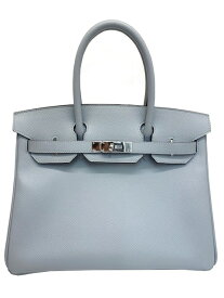 【中古】HERMES エルメス バーキン30 ブルーグラシエ エプソン バーキン X刻印 2016年製造 ハンドバッグ シルバー金具 ブルー系 グレー系 レディース Birkin 30 Blue glacier Epsom leather【ブランドギャラリー心斎橋店】