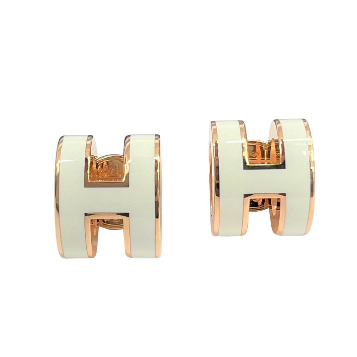 楽天市場】【新品】HERMES エルメス ミニ ポップアッシュ H ピアス 白  