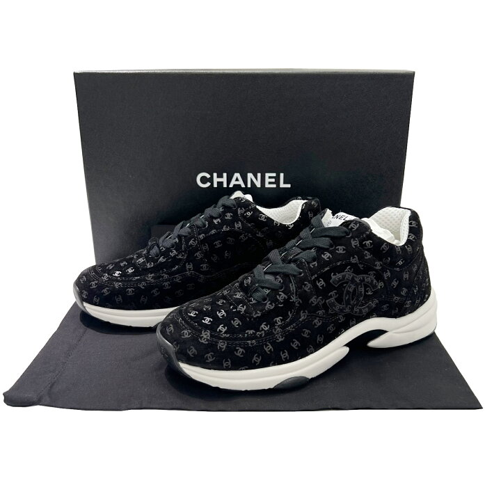 楽天市場】【新品】シャネル CHANEL スニーカー プリント スウェード 