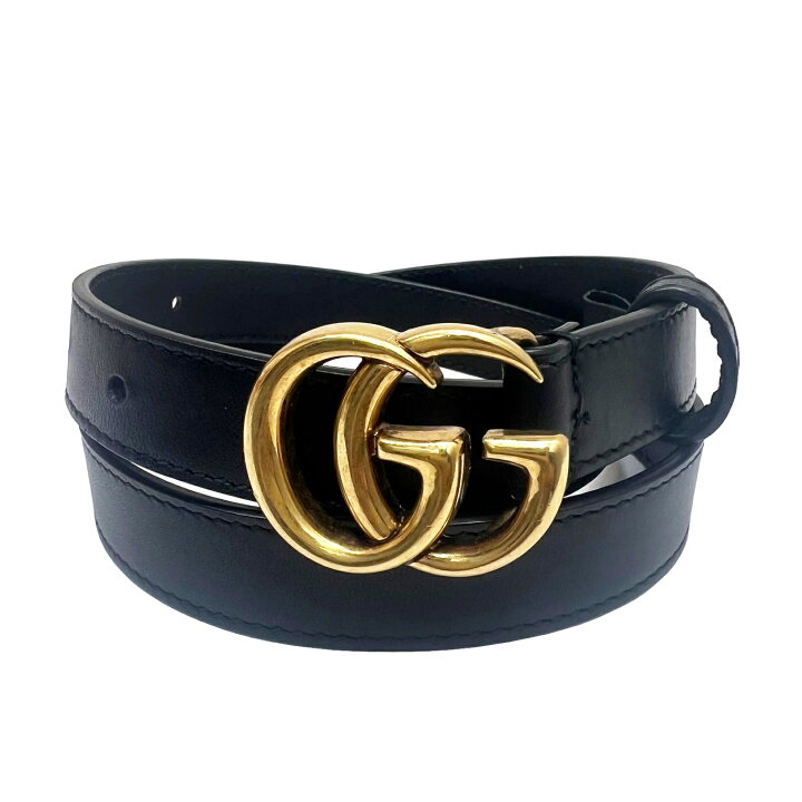 楽天市場 中古 Gucci グッチ レザー ベルト ダブルgバックル ブラック ゴールド金具 65 レディース 現行 人気 ブランドギャラリー心斎橋店 Brandgallery 楽天市場店