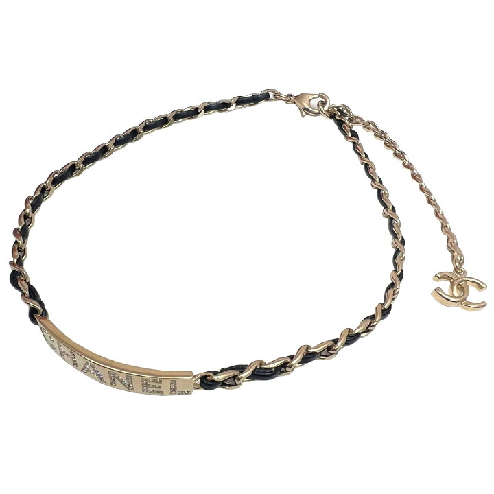 楽天市場】【新品同様】CHANEL シャネル ラインストーン ロゴプレート 