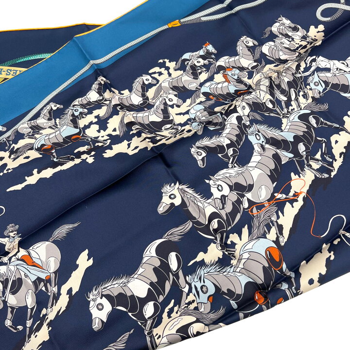 楽天市場】【新品】エルメス HERMES カレ ダブルフェイス 90 野生馬 