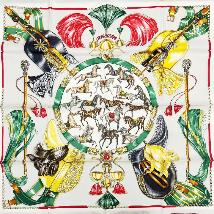 楽天市場】【新品】エルメス HERMES カレ90 騎馬行進 CAVALCADES 
