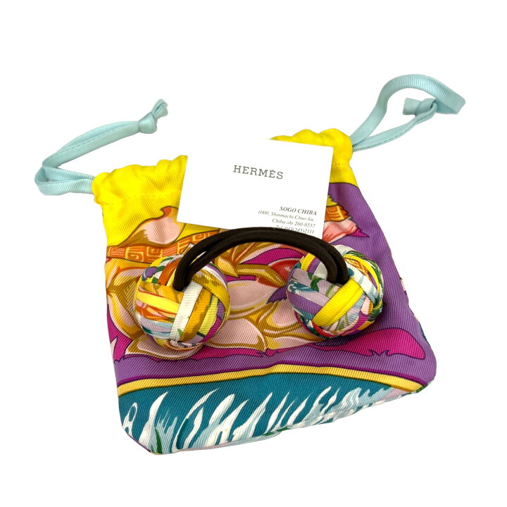 楽天市場】【中古】エルメス HERMES ポンポンシュシュ ヘアゴム シルク 