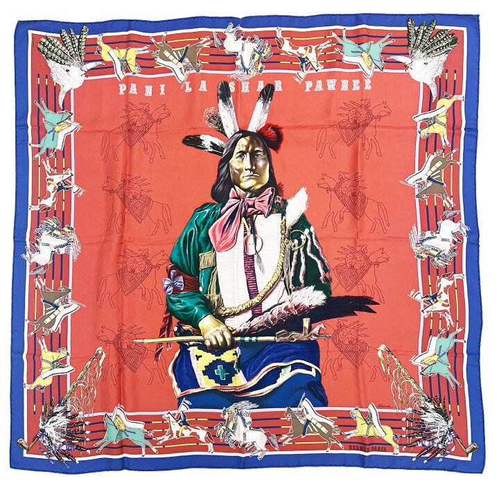 楽天市場】【中古】HERMES エルメス カレ90 PANI LA SHAR PAWNEE 