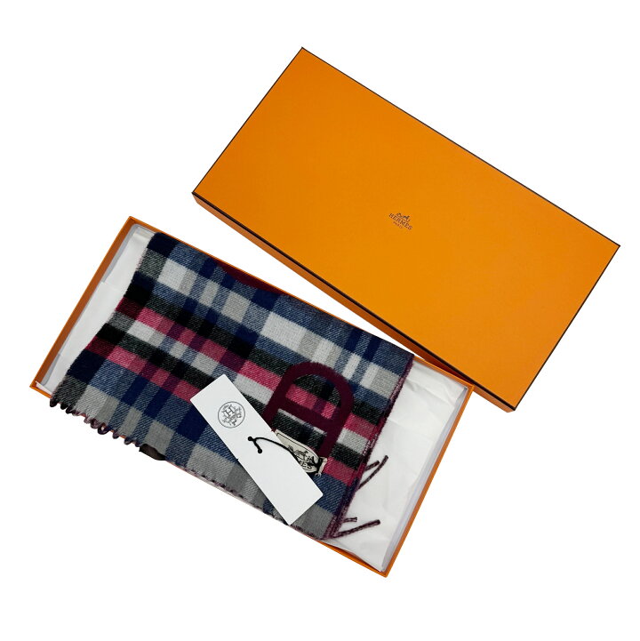 楽天市場】【新品】HERMES エルメス カシミア マフラー タータン 