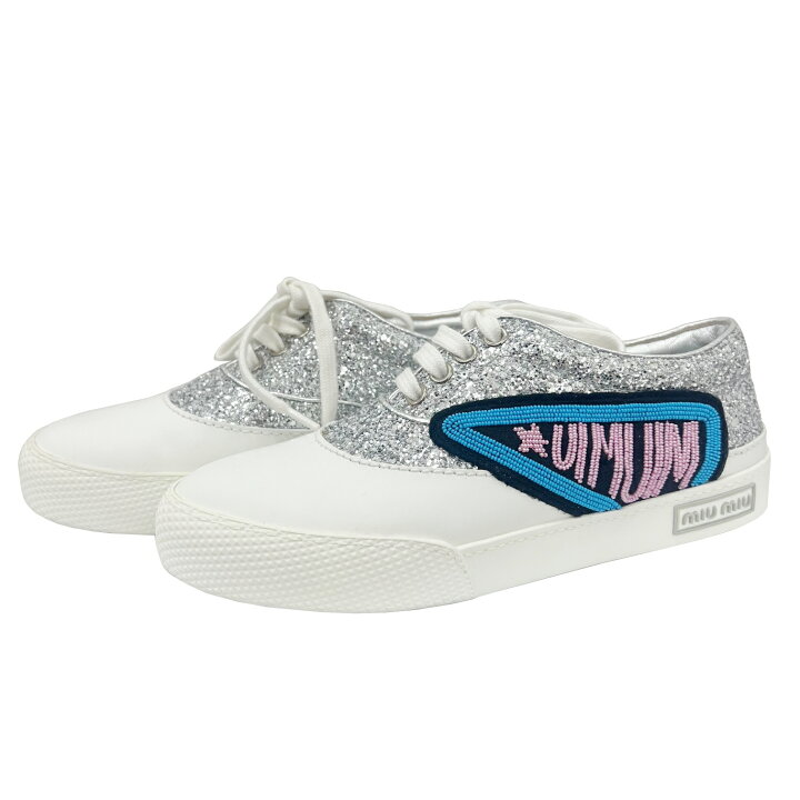 楽天市場】【中古】MIU MIU ミュウミュウ スニーカー ラメ ビーズ 