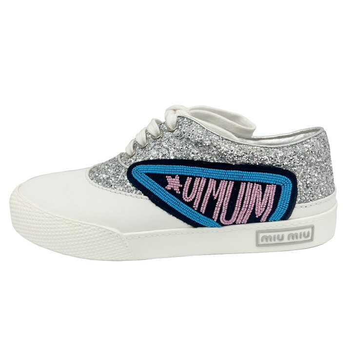楽天市場】【中古】MIU MIU ミュウミュウ スニーカー ラメ ビーズ 