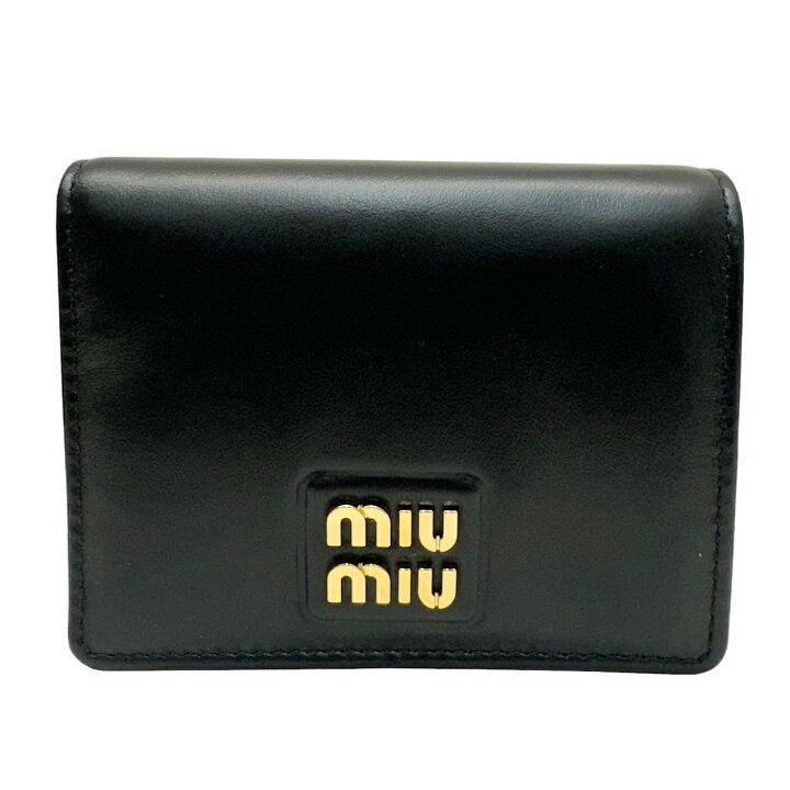 未使用品】miumiuロゴ レザー 二つ折り財布 5MV204 新品同様（楽天市場  