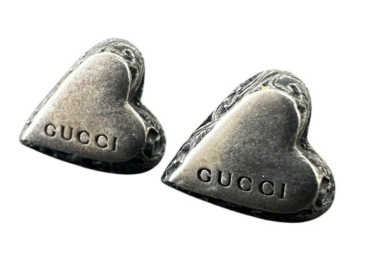楽天市場】【中古】GUCCI グッチ ピアス ハート シルバー アンティーク 
