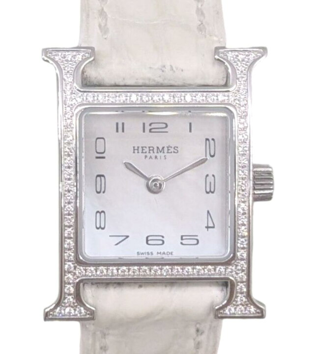 楽天市場】【中古】エルメス HERMES Hウォッチミニ ホワイトシェル SS 