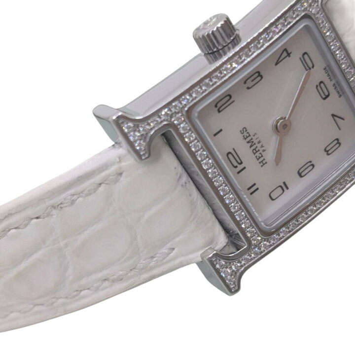 楽天市場】【中古】エルメス HERMES Hウォッチミニ ホワイトシェル SS 