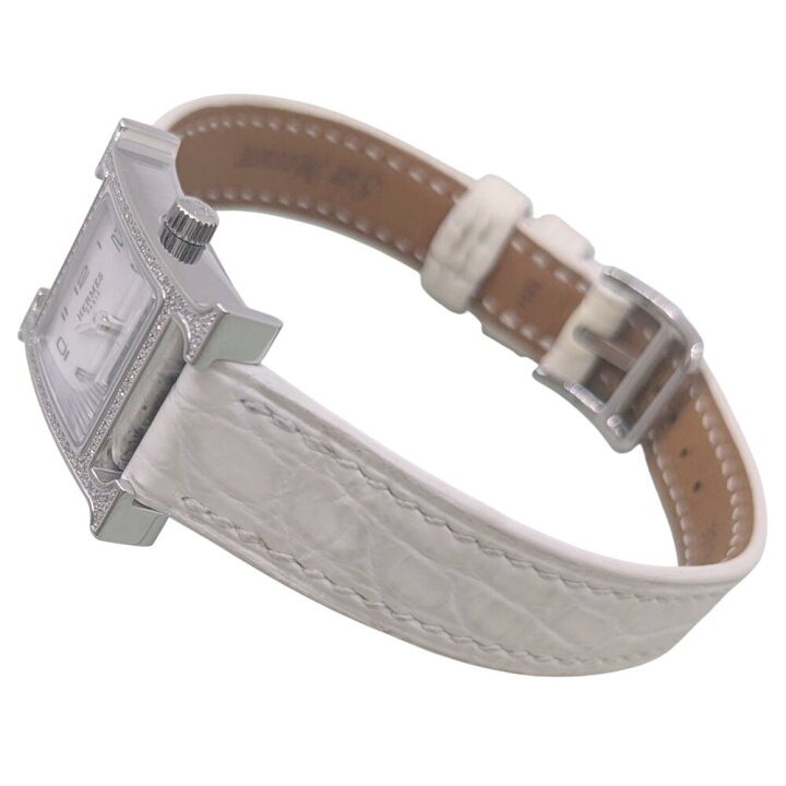 楽天市場】【中古】エルメス HERMES Hウォッチミニ ホワイトシェル SS 