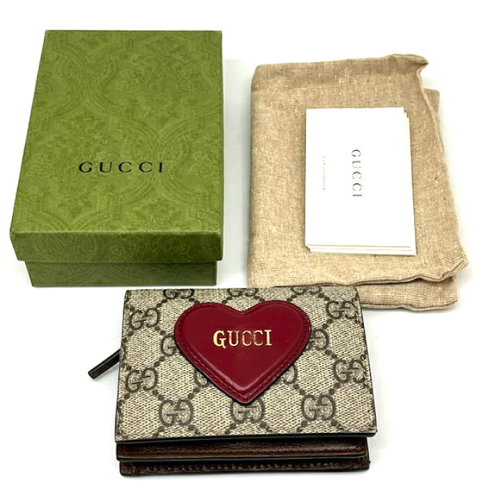 楽天市場】【中古】グッチ GUCCI 二つ折り財布 ハートモチーフ  