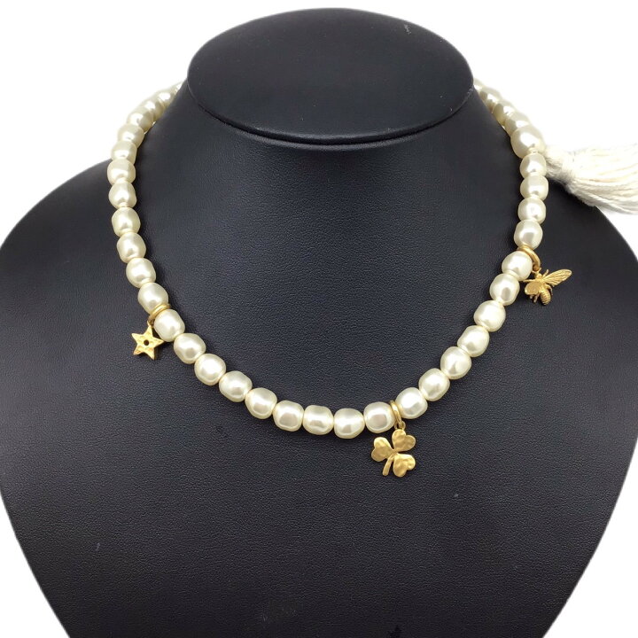 楽天市場】【中古】DIOR ディオール パールネックレス チャーム ビー  