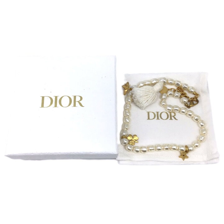 楽天市場】【中古】DIOR ディオール パールネックレス チャーム ビー  