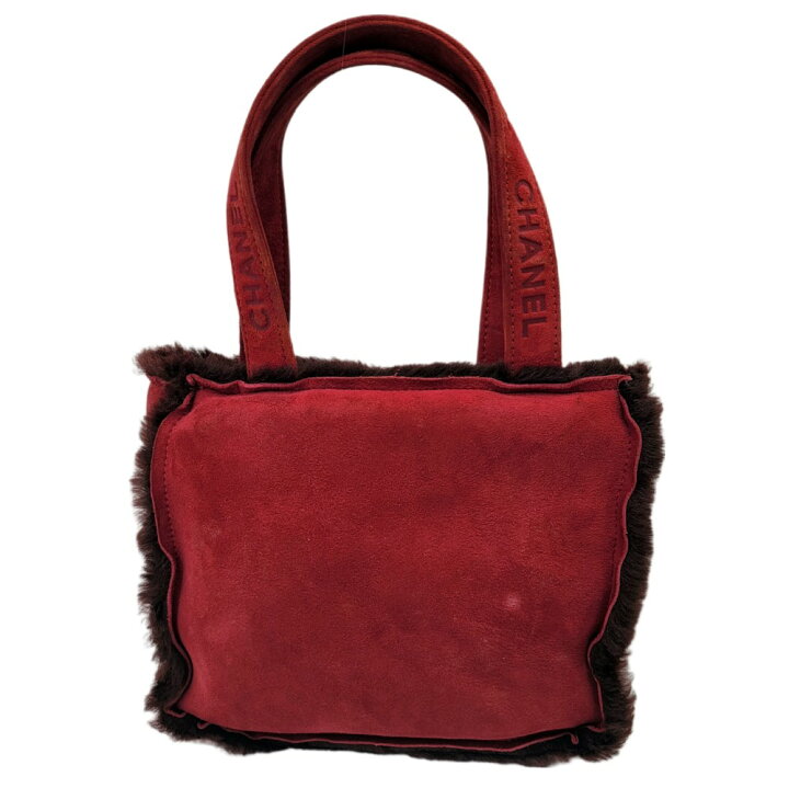 楽天市場】【中古】CHANEL シャネル ムートンバッグ レッド トート 