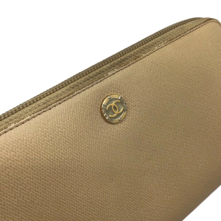 楽天市場】【中古】CHANEL シャネル ラウンドファスナー ベージュ 
