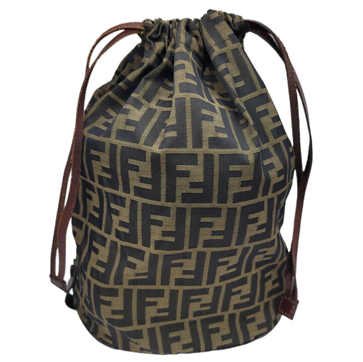 楽天市場】【中古】FENDI フェンディ ズッカ柄 巾着バッグ ブラウン 