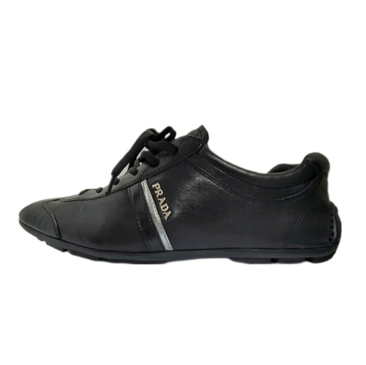 楽天市場】【中古】PRADA プラダプラダスポーツ スニーカー レザー 黒 