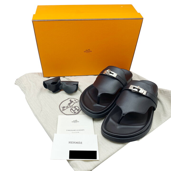 楽天市場】【未使用品】HERMES エルメス サンダル フラット シルバー 