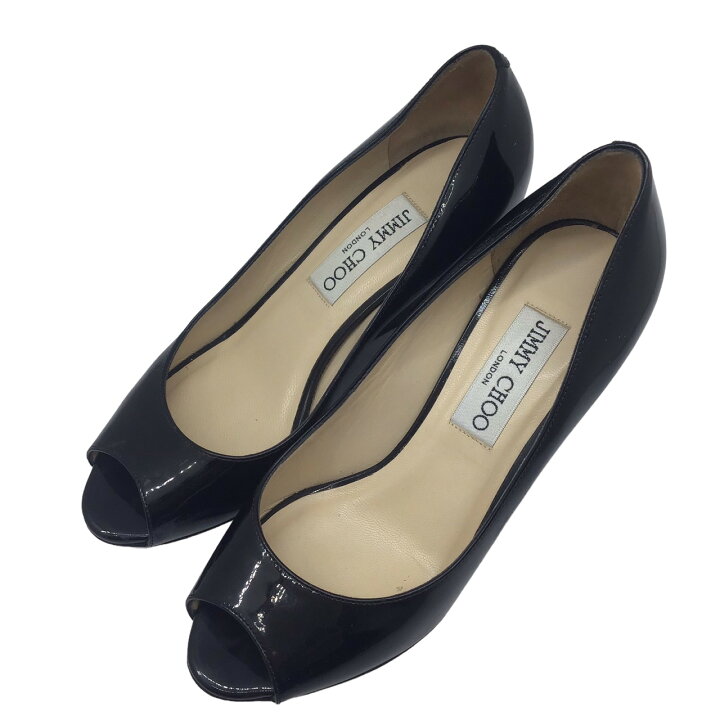 中古】ジミーチュウ JIMMY CHOO パンプス 絹 シルク オープントゥ  