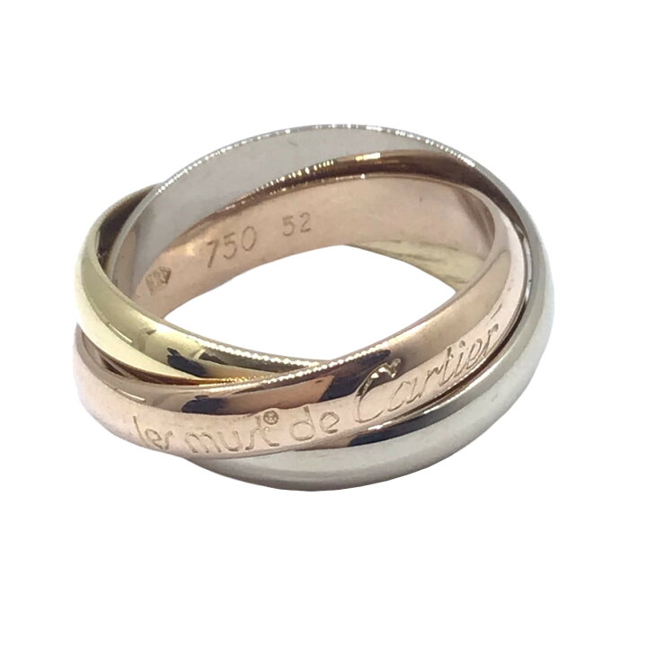 楽天市場】【中古】Cartier カルティエ トリニティリング スリーカラー 