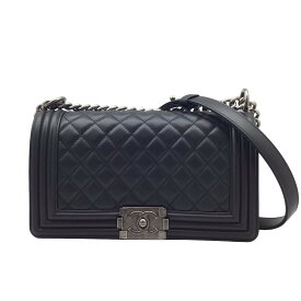 【未使用品】CHANEL　シャネル　ボーイシャネル　ラムスキン　黒　ブラック　A67086　ショルダーバッグ　シルバー金具　　ハンドバッグ　肩掛け　斜め掛け　レディース　メンズ　ユニセックス　人気【ブランドギャラリー東心斎橋店】