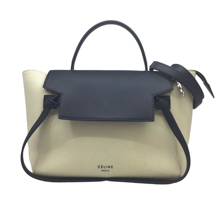 楽天市場】【中古】CELINE セリーヌ ベルトバッグ キャンバス レザー 