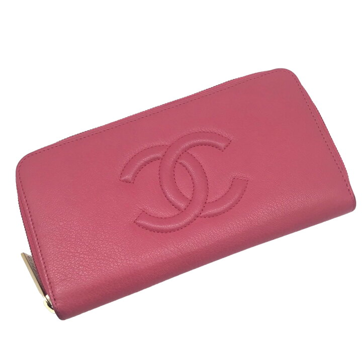 楽天市場】【中古】CHANEL シャネル ラウンドファスナー ピンク ココ 