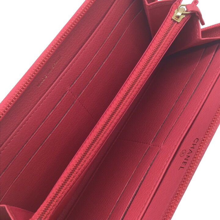楽天市場】【中古】CHANEL シャネル ラウンドファスナー ピンク ココ 