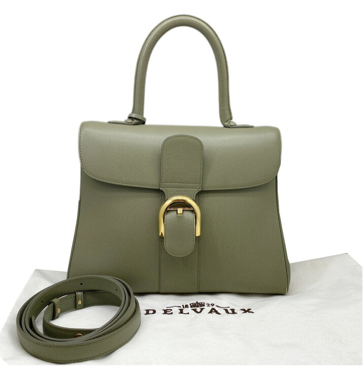 楽天市場】【中古】Delvaux デルヴォー ブリヨンMM カーフ カーキ 2way 