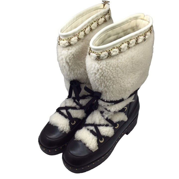 楽天市場】【中古】CHANEL シャネル ファーブーツ ミディアム ファー 