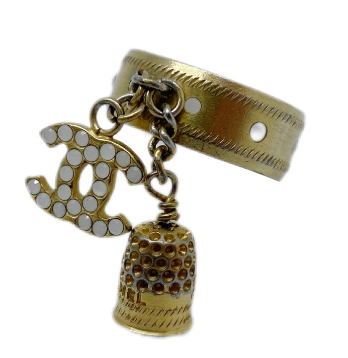 楽天市場】【中古】CHANEL シャネル リング ベルチャーム付き GP 