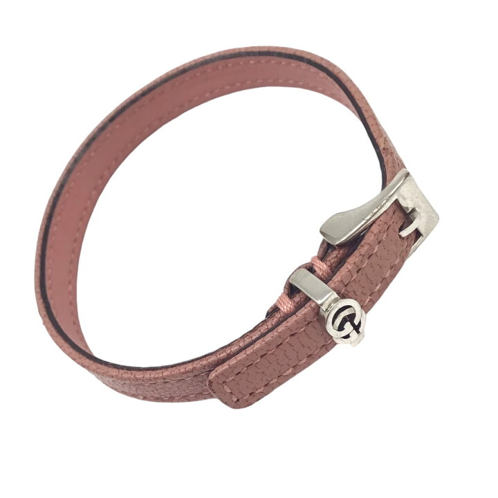 楽天市場】【中古】GUCCI グッチ ダブルG ブレスレット レザー ピンク 