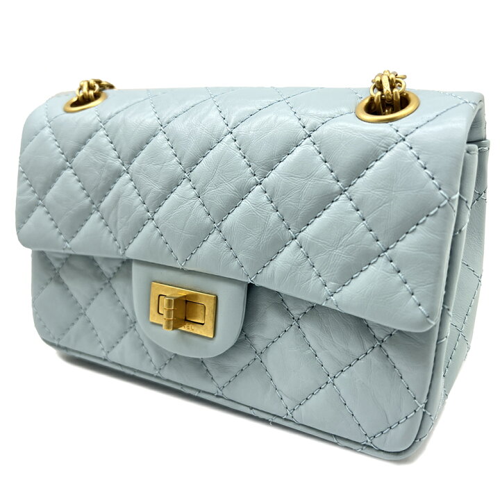 楽天市場】【新品同様】CHANEL シャネル 2.55 ミニハンドバッグ ブルー 
