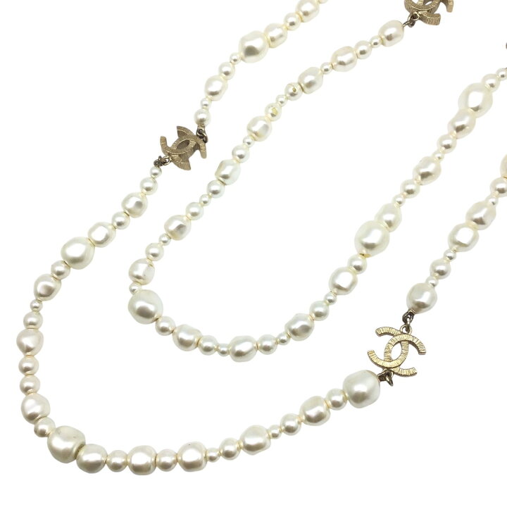 楽天市場】【中古】CHANEL シャネル ロングパールネックレス  