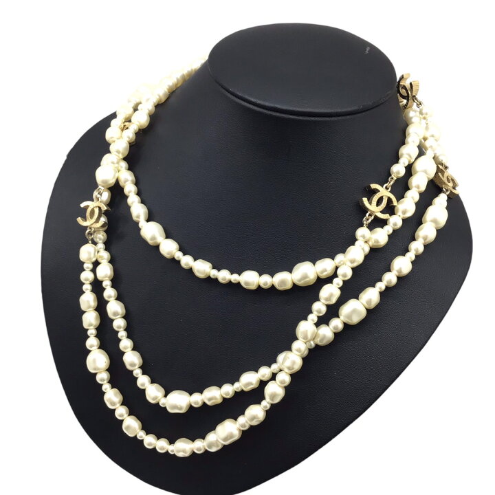 楽天市場】【中古】CHANEL シャネル ロングパールネックレス  