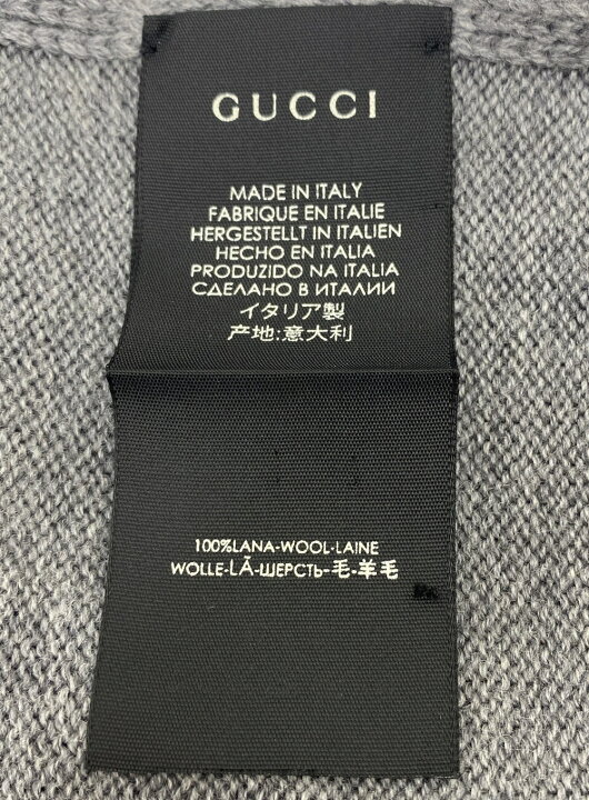 楽天市場】【中古】GUCCI グッチ ウール マフラー グレー ホワイト GG  