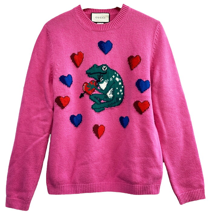 楽天市場】【中古】GUCCI ニット セーター ウール カエル ロゴ ピンク 