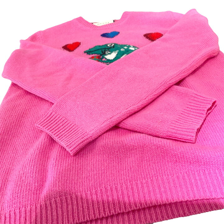 楽天市場】【中古】GUCCI ニット セーター ウール カエル ロゴ ピンク 